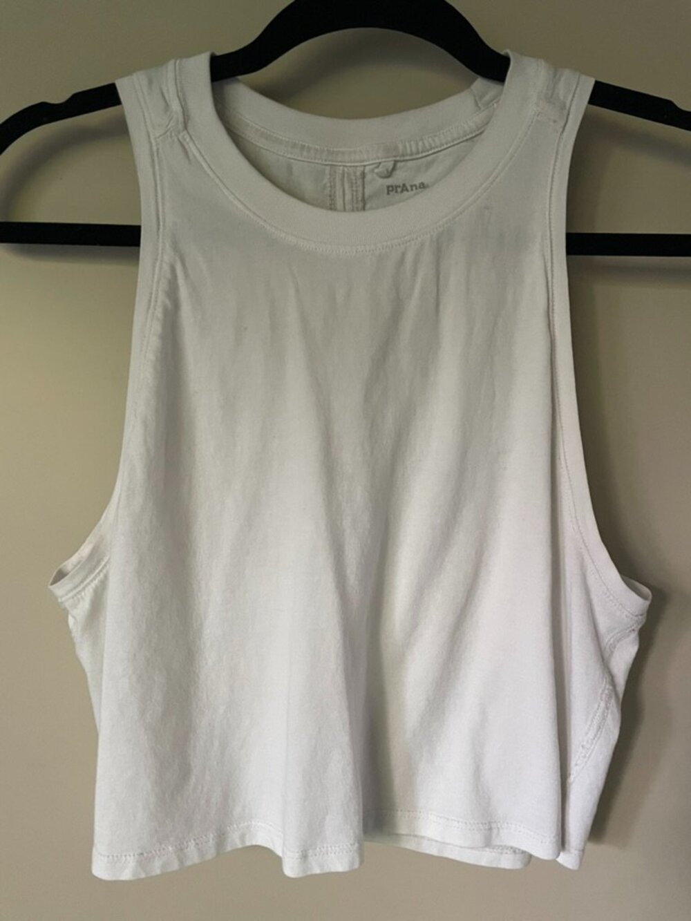 prAna Everyday Crop Tank, White Organic Cotton, Women's XXS
